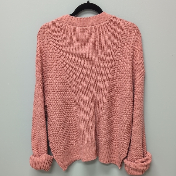 Pink Chunky Knit Cardigan - Picture 5 of 7